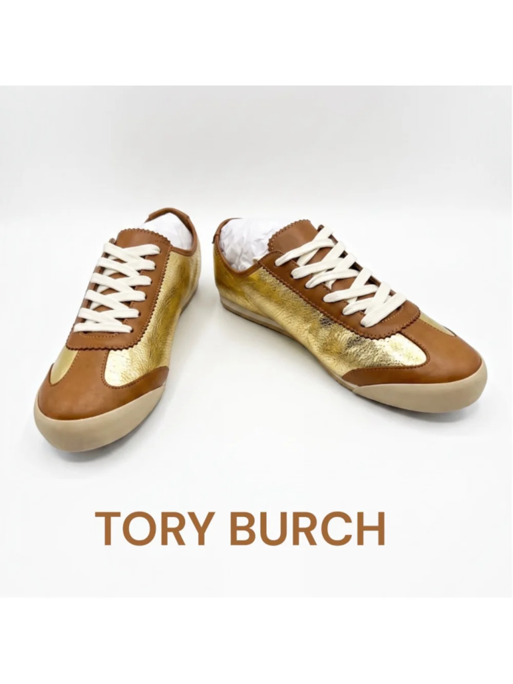 Women's Tory Burch GOLD Sneakers NWT LEATHER